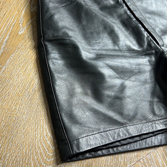 SARA BERMAN Black Leather Studded Shorts S - Picture 6 of 12